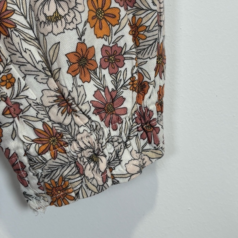 Denver Hayes Autum Floral Tie Waist Elastic Long Sleeves Size M Pockets Boho - Picture 6 of 15
